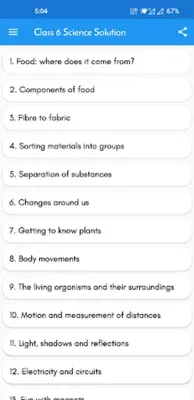 Class 6 Science Solution android App screenshot 2